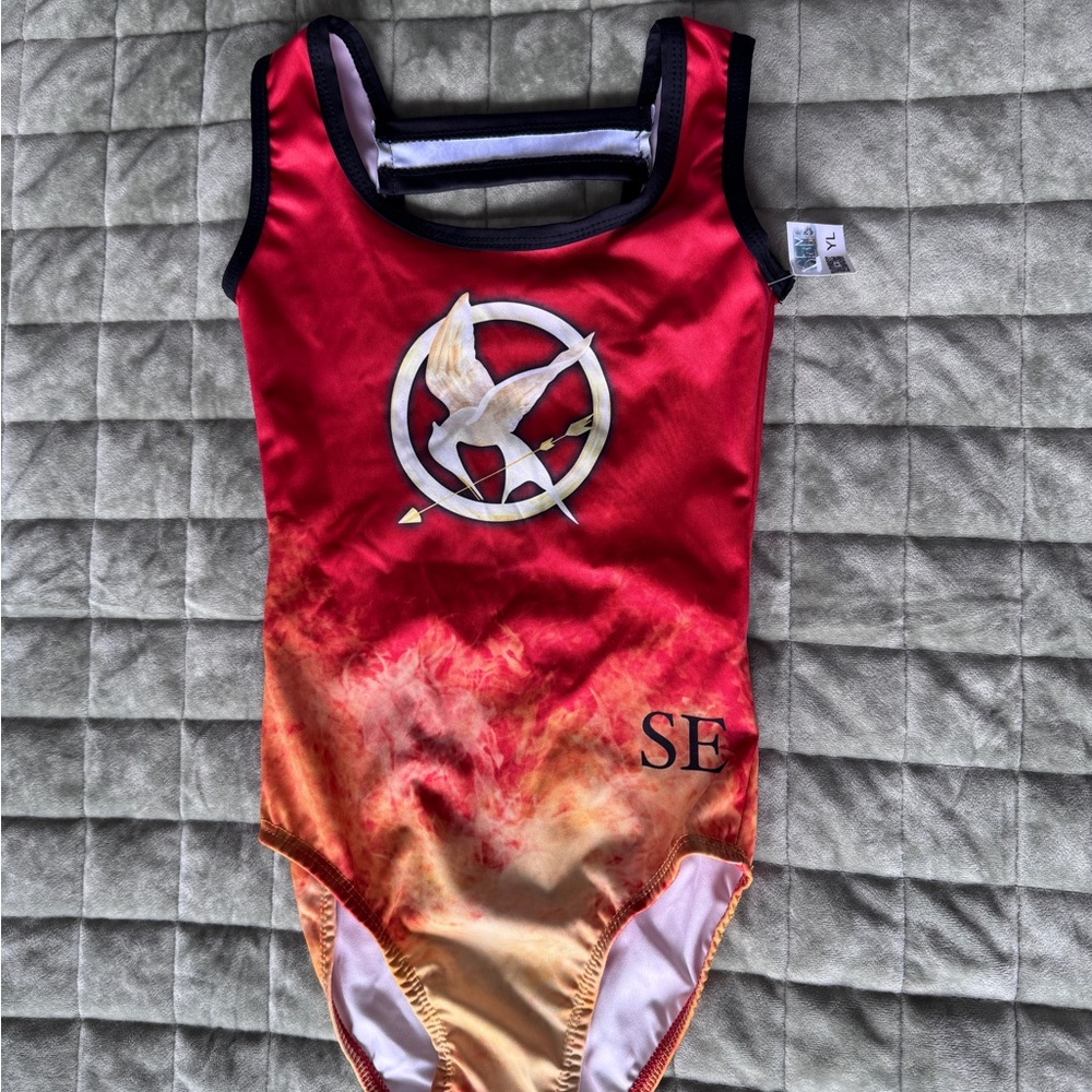Red & Orange Mockingjay Gymnastics Leotard